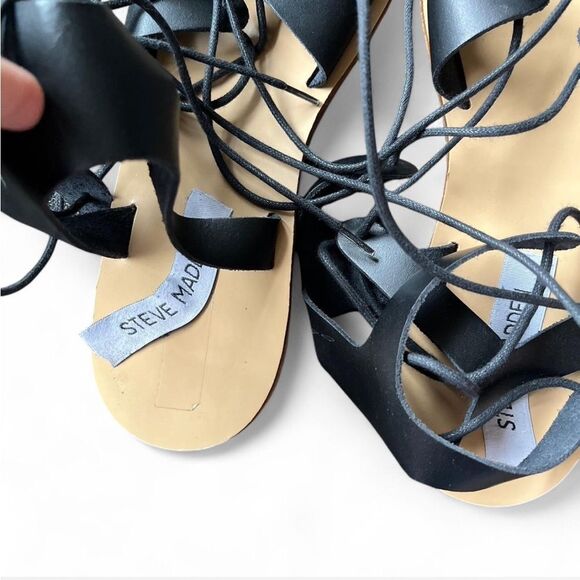 Steve Madden Rella black gladiator sandals size 38 (7.5-8) - Picture 5 of 7